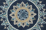 5? Round Blue Floral Medallion Area Rug