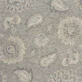 5? Round Light Gray Floral Area Rug