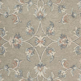 5? Round Sage and Cream Filigree Area Rug