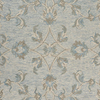 5? Round Blue and Cream Filigree Area Rug