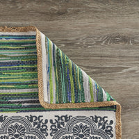 3? x 5? Blue and Green Chindi Area Rug