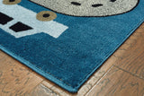 5? x 7? Navy Imaginative Racetrack Area Rug