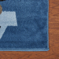 5? x 7? Navy Imaginative Racetrack Area Rug