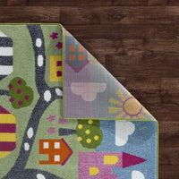 5? x 7? Green Palace Roadway Area Rug