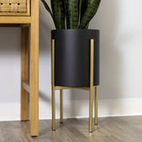 Black and Gold Metal Plant Stand