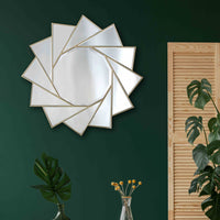 Gold Trimmed Pinwheel Wall Mirror