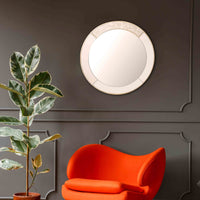 Gold Accented Round Mirror