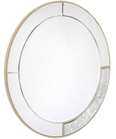 Gold Accented Round Mirror