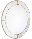 Gold Accented Round Mirror