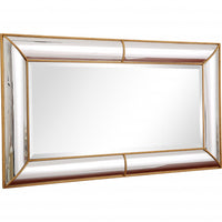 Antiqued Gold Leaf Finish Mirror