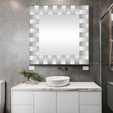 Offset Mirrored Paneled Framed Mirror