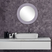 Grey Round Wall Mirror