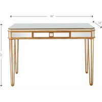 Antiqued Gold Finish Console Table