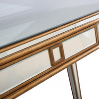 Antiqued Gold Finish Console Table