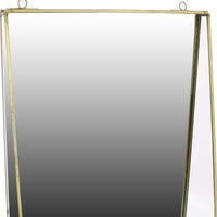 Jumbo Gold Metal Vanity Mirror with Shelf