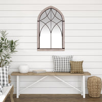Vintage Wood and Iron Wall Mirror