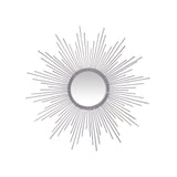 Silver Metal Sunburst Round Wall Mirror