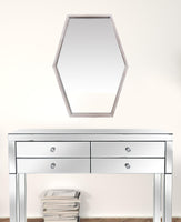 Wooden Hexagonal Wall Mirror