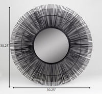 Black Iron Sunburst Wall Mirror