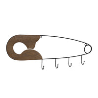 Wood and Metal Safety Pin Wall Hooks