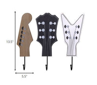 Set of Three Guitar Headstock Wall Hooks