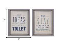 Set of Two Bathroom Themed Wall Art