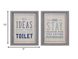 Set of Two Bathroom Themed Wall Art