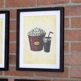 Contemporary Popcorn and Drink Framed Wall Art