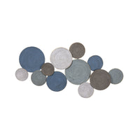 Shades of Blue and Pink Layered Metal Plate Wall Décor