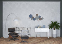Shades of Blue and Pink Layered Metal Plate Wall Décor