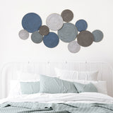 Shades of Blue and Pink Layered Metal Plate Wall Décor