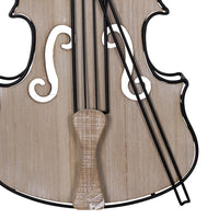 Wood and Metal Violin Shaped Wall Décor