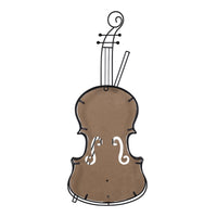 Wood and Metal Violin Shaped Wall Décor