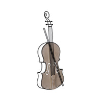 Wood and Metal Violin Shaped Wall Décor