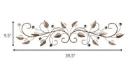 Sparkle Gold Metal Leaves and Bling Over the Door Décor