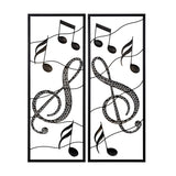 Set of Two Gold and Black Musical Frames