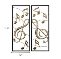 Set of Two Gold and Black Musical Frames