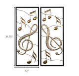 Set of Two Gold and Black Musical Frames
