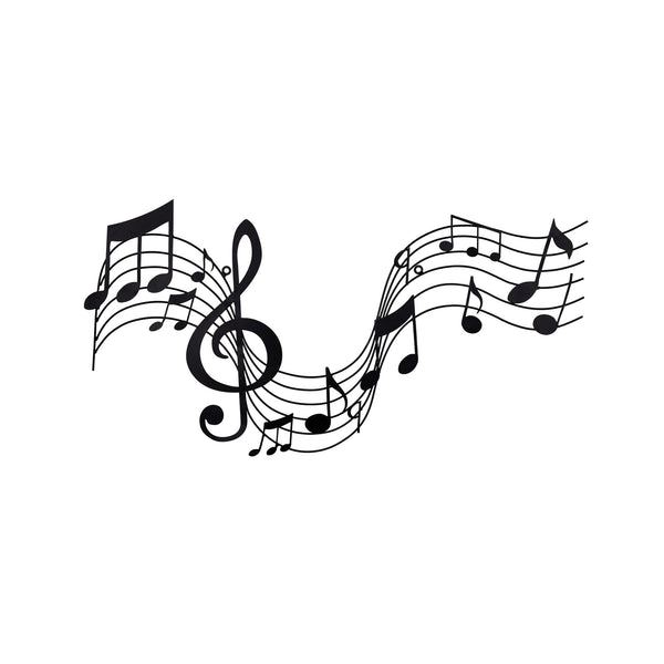 Black Metal Flowing Musical Bars Décor Piece