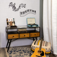 Black Metal Flowing Musical Bars Décor Piece
