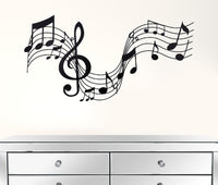 Black Metal Flowing Musical Bars Décor Piece