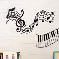 Black Metal Flowing Musical Bars Décor Piece