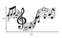 Black Metal Flowing Musical Bars Décor Piece
