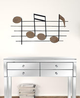 Wood and Metal Musical Notes Wall Décor