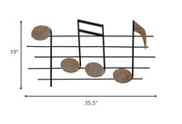 Wood and Metal Musical Notes Wall Décor