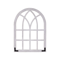 White Distressed Window Pane Wall Mirror