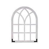 White Distressed Window Pane Wall Mirror
