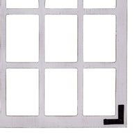 White Distressed Window Pane Wall Mirror
