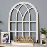 White Distressed Window Pane Wall Mirror