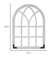 White Distressed Window Pane Wall Mirror